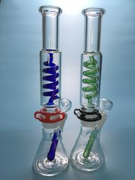 Freezable 11 Inch Height Beaker Bong Diffused Downstem Oil Rig Condenser Coil Glass Water Pipes Build a Bong With Bowl