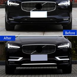 Front Fog Lamp Frame Decoration Cover Trim 2pcs For Volvo S90 2016-18 Chrome ABS Car styling body Trim Strips