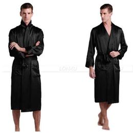 Mens Silk Satin Pyjamas Pyjama Pyjamas Robe Robes Bathrobe Nightgown Loungewear U.S.S,M,L,XL,2XL,3XL Plus __5Colors