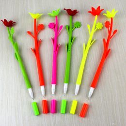 Scented Flower Shape Silicone Ballpoint Pen Cartoon Dust Proof Silica Gel Ball Pens Removable Students Stationery 0 3hc ff