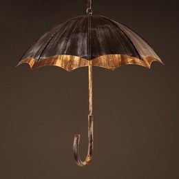 -2019 новый ретро творческий зонт ветер промышленный чердак сделать старый кованого железа кафе бар ресторан подвесные светильники личность искусства
