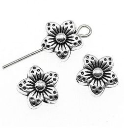 Free Ship 300Pcs/lot Tibetan Silver Alloy Flower Spacer Beads For Jewellery Making 8x8mm