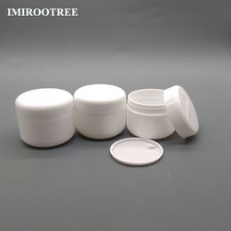 Free Shipping 80pcs/lot 50g PP White cream jar, cream bottle Make-up Cosmetic Cream Container with Double Lids