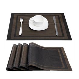 PVC Dining Tables Placemat Heat Resistant Sustainable Mats Anti Slip Washable Table Mat Restaurant Plate Bowl Pad