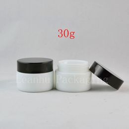 2022 frascos de vidrio de 1 oz Envase de crema cosmética de vidrio blanco de 30 g Botellas de envasado cosmético de frasco de vidrio vacío blanco de 30 ml botellas de crema cosmética, crema para ojos