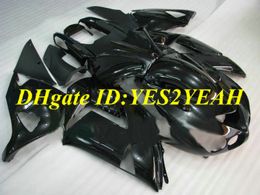 Injection mold Fairing kit for KAWASAKI Ninja ZX14R 06 07 ZX 14R 2006 2007 ABS All gloss black Fairings set+ gifts KK02