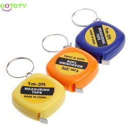 Easy Retractable Ruler Tape Measure Mini Portable Pull Ruler Keychain 1m/3ft