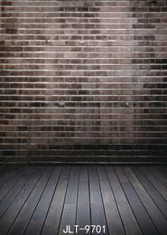 grey brick wall backgrounds for photo studio wooden floor photography backdrops vinyl cloth 3D customize photophone