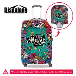 Musical Note Pattern Women Travelling Baggage Bags Cover Spandex High Quality Luggage Protector Covers For 18-30 Inch Suitcase Washable Cover