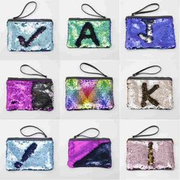 Mermaid Sequins Cosmetic Bag Woman Makeup Handbag Reversible Glitter Handbag Makeup Pouch Pencil Case Pen Bag Zipper Box