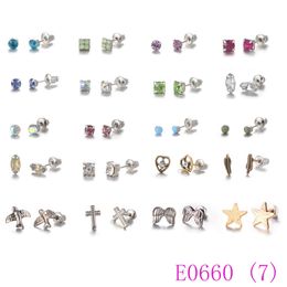3 set Fashion Pearl Stud For Women Hot Selling rhinestone/crucifix/star Bow Small Earring Set Mix Ear Stud E0660