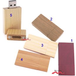 Wood USB Drive 10PCS 1GB 2GB 4GB 8GB 16GB Wooden Memory Flash Pendrive Sticks 2.0 True Storage Suit for Customise Logo 5 Colours Options