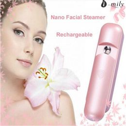 Pink Portable Nano Face Mister Spray Handy Skin Facial Mist Steamer For Eyelashes USB Rechargeable Moisturising Beauty Equipment