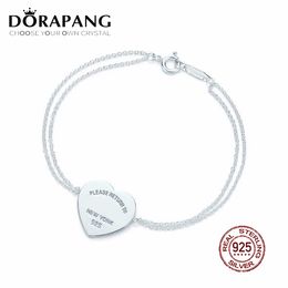 DORAPANG 100% 925 Sterling Silver Heart sign Pendant Simple Design For Women Elegant Fine Jewellery