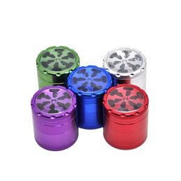 Toppuff 40MM 4 Layers Thunder Shape Aluminium Smoking Herb Grinder Metal Herbal Tobacco Smoking Dry Herb Grinder With Sharp Blade Teeth