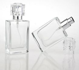 100PCS 30ML Glass Perfume Spray Bottles Portable Transparent Spray Bottls Refillable Perfume Atomizer Free Shipping SN1418