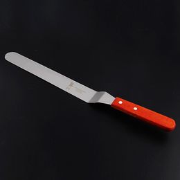 Hot sell Plastic Handle Cream Scraper Stainless Steel Butter Cake Spatula For Kitchen Bakingg Tools Multi Colour