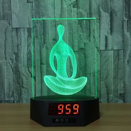 Yoga Models 3D Illusion Night Lights LED 7 Colour Change Desk Lamp Home Decor #R21