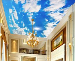 custom 3d ceiling wallpaper murals Blue sky and white clouds wall papers home decor living room 3d ceiling wall paper luxury home decor