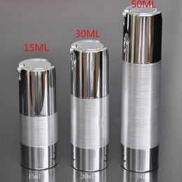 30ML Silver vacuum flask emulsion packing bottle cosmetic packaging bottle 30cc empty airless pump cosmetic lotion cream bottle