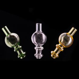 Colored Quartz Banger Bubble Carb Cap with Green Yellow for Hookahs Terp Pearl ball Thermal Nails Dabber Glass Bongs Dab Oil Rigs