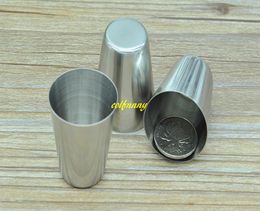 100pcs/lot 30ML Stainless Steel Camping Cup Mug Outdoor Camping Hiking Portable Tea Coffee Beer Cup