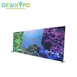 8ftX20ft Exhibition Booth Square Corners Straight Tension Fabric Media Backdrop With Full Colour Printed Banner,Portable Conference Business Wall Display