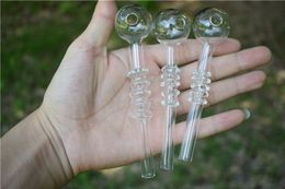 high quality 12/14cm Glass Smoking Pipes tube transparent Curved Bent Oil Burners glass Pipes Water Pipe E Shisha