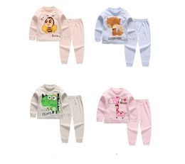 6 sets Baby Pajamas Sets cotton Printing sleepwear Suits Toddler Infant Casual long sleeve T-shirt + trousers newborn cartoon clothes 0325