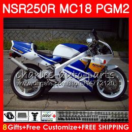 honda nsr fairing kits Australia - Bodys For HONDA NSR250R MC16 MC18 PGM2 NS250 88 89 78HM.79 NSR 250 R NSR250 R RR NSR250RR NSR 250R blue white 88 89 1988 1989 Fairing Kit