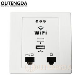 OUTENGDA WPL6058 Drawing-white-panel Indoor 86 Wall Socket with WiFi inWall AP Wireless Access Point