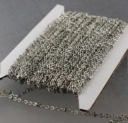 12meter Lot strong silver stainless steel 2.4mm wide Flat oval Link chain Jewellery findings Chain marking DIY Women