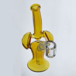 6.5inches mini skurper glass bong with quartz banger recycle oil rigs dab rig Bong glass water pipes with 14.4mm Joint free shipping