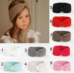 Bohemia Fashion Infant Baby Knitted Headbands Girls Hair Bands Childrens Knot Hair Accessories Kids Headwraps 9 Colours