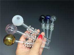 curved glass tubes Australia - 13cm lenght 10mm OD 30MM ball Curved Glass Oil burners Glass Bong Water Pipes hand dry herb oil burner large glass tube oil pipe