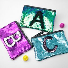 Women Mermaid Sequins Cosmetic Bag Large Capacity Clutch Handbag Evening Clutch Envelope Bag BlingBling Makeup Bag F1425