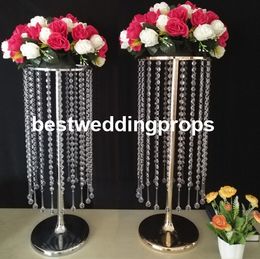 luxury crystal wedding flower stand chandelier walkway aisle wedding road lead table Centrepiece event party T- stand decoration best0145