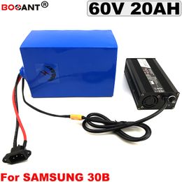 E-Bike Lithium Battery 60v 20Ah for Samsung 18650 30B Cell Electric Bicycle Lithium Battery 60V 2500w +5A Charger Free Shipping