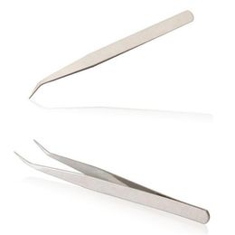 Free shipping Cheapest Stainless Steel Straight Head   Curved Head Tweezers Nipper for Phone Repairment DIY Repair Tools 500pcs lot