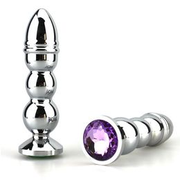 235g Large size metal jeweled huge butt plug steel crystal anal plug sex toys for men and women ACRY04 Y1892803