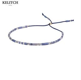 KELITCH Bracelets Jewelry 1Pcs summer bracelet Crystal Seed Beaded Adjustable Silk Rope Multicolor Handmade Friendship Bracelets