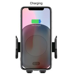 Hot Qi Wireless Charger Fast Wireless Charging Infrared induction Air outlet mountcar desk sucker base for iPhoneX 8 8Plus and for Samsung