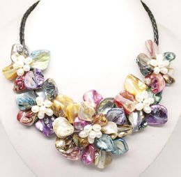 new Style Hot sale**** new Multi-Color of pearl shell flower necklace 18" Fashion Wedding Party Jewellery