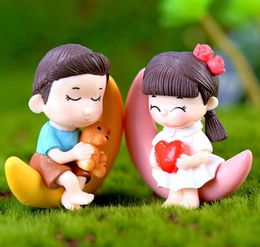 20pcs Resin Moon lovers Miniatures Landscape Accessories For Home Garden Cake Decoration Ornament doll Craft Diy