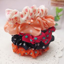 Ponytail Holder Polka Dot Striped Chiffon Fabric Hair Rope Hair Scrunchy Headband Accessories Basic Hair Band Loop Ring 2 Styles