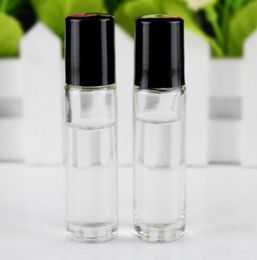 Empty Roll on Glass Bottles With Stainless Steel Roller, 10ml Refillable Clear Roll On For Fragrance Essential Oil LX1188