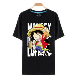 Designer One Piece T-shirts Japonais Anime T-shirts O -neck Black T -shirt pour hommes Anime Design One Morceau T-shirt Camisetas