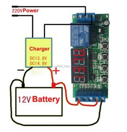 Freeshipping dc 12v Automatic Battery Charger Charging Controller Protection Board LED Display digital for car