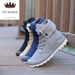 2017 New 4 Colours Men Palladium Style Fashion High-top Military Ankle Shoes Comfortable Leather Shoe Casual Shoes men shoes