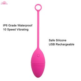 APHRODISIA 10 Vibrations Silicone Egg Shape Bullet Vibrator Sex Toys for Women Recharge Waterproof Vaginal Clitoral Stimulator S1018